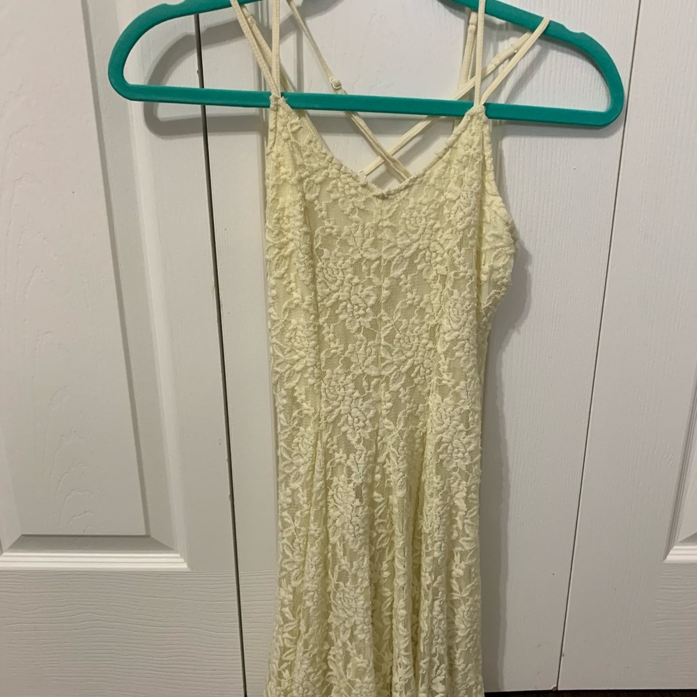 american eagle white lace dress